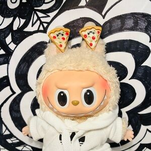 Labubu doll one of a kind pizza earrings cute fun accessory
